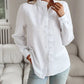 Women's Striped Ruffle Trim Button-Down Shirt