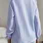 Women's Striped Ruffle Trim Button-Down Shirt