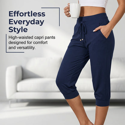 👖🌷LAST DAY SALE 50% OFF!!💥Drawstring Waist Cropped Sweatpants for Lounging