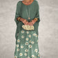 Elegant Round Neck Mesh Floral Layered Dress