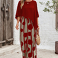 🎁Mother's Day Special Sale 50% OFF!💐5/8 Sleeves Top & Print Pants Set