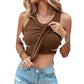 🔥Round Neck Built-in Bra Ribbed Tank Top Fit Casual Comfortable💥