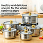 🍳 60% OFF NOW! 🔥 5-Piece Stainless Steel Cookware Set with Glass Lids – Durable, Even Heat Distribution & Elegant Design ✨