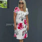 Multi-plant Floral Print Cascade Dress