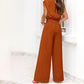 📢📢60% OFF !! ⏰ Women's V-Neck Tie-Front Top & Wide-Leg Pants Set – Breathable Linen, Flattering Fit & Versatile Style ✨