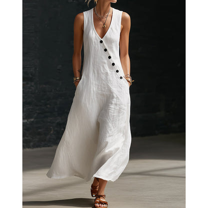 ✨🌞2026 Spring Special Offer 49% OFF🌿Women's Sleeveless V-Neck Maxi Dress with Pockets