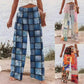 Women's Patchwork Print Wide Leg Pants