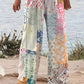 Women's Patchwork Print Wide Leg Pants