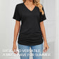 🌸Last Day Promotion：ONLY ￡9.99!!🌸Women's V-Neck Loose Soft Solid Color Short Sleeve Top