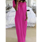 🔥HOT SALE 49% OFF💃🌞Women's Summer Casual Loose Solid Color Short-Sleeve Long Dress
