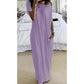 🔥HOT SALE 49% OFF💃🌞Women's Summer Casual Loose Solid Color Short-Sleeve Long Dress
