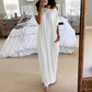 🔥HOT SALE 49% OFF💃🌞Women's Summer Casual Loose Solid Color Short-Sleeve Long Dress