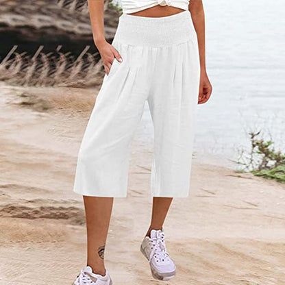 ☀️2026 HOT SALE 49% OFF🌿Lightweight Elastic Waist Crop Pants for Women