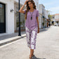 🌸Summer Hot Sale 50% OFF💖⏰Casual Round Neck Layered Tunic Top and Wide Leg Pants Set