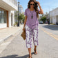 🌸Summer Hot Sale 50% OFF💖⏰Casual Round Neck Layered Tunic Top and Wide Leg Pants Set