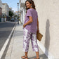 🌸Summer Hot Sale 50% OFF💖⏰Casual Round Neck Layered Tunic Top and Wide Leg Pants Set