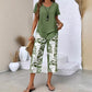 🌸Summer Hot Sale 50% OFF💖⏰Casual Round Neck Layered Tunic Top and Wide Leg Pants Set