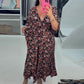 🔥Last Day Discount 49% Off🌸V-neck Printed Maxi Dress with 3/4 Sleeves
