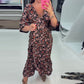 🔥Last Day Discount 49% Off🌸V-neck Printed Maxi Dress with 3/4 Sleeves