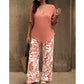 🔥LAST DAY 49% OFF ☀️🛍️Women's V-Neck Blouse & Printed Wide-Leg Pants Set