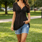🔥LAST DAY 49% OFF ☀️🛍️Women's Short Sleeve V-Neck Twist Front Tunic Top