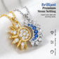 🌙 LIMITED-TIME 50% OFF! 💎 Sun & Moon Pendant Necklace Set – Interlocking, Rhinestone & Two-Tone ✨