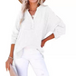 🔥LAST DAY 49% OFF ☀️🛍️Womens Casual Button V Neck Long Sleeve Shirts Oversized Solid Blouses Tops
