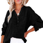 🔥LAST DAY 49% OFF ☀️🛍️Womens Casual Button V Neck Long Sleeve Shirts Oversized Solid Blouses Tops