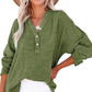 🔥LAST DAY 49% OFF ☀️🛍️Womens Casual Button V Neck Long Sleeve Shirts Oversized Solid Blouses Tops