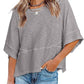 ☀️2026 HOT SALE 49% OFF💃🌸Women's Solid Color Splicing Loose Five Points Flare Sleeve T-Shirt