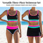 ☀️2026 HOT SALE 49% OFF💃🌸Women's Colorblock High Waisted 3-Piece Bikini Sets