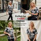 ⏳LAST DAY SALE ONLY ￡12.99!!🔥💃Women's Tie-Dye Lace-Up V-Neck T-Shirt