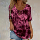 ⏳LAST DAY SALE ONLY ￡12.99!!🔥💃Women's Tie-Dye Lace-Up V-Neck T-Shirt