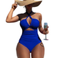 👙LAST DAY SALE 50% OFF🌊Criss Cross Halter Neck High Waisted One-Piece Swimsuit
