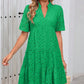 Women's V-Neck A-Line Cutout Printed Dress