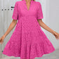 Women's V-Neck A-Line Cutout Printed Dress