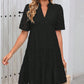 Women's V-Neck A-Line Cutout Printed Dress