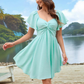 🌊SUMMER HOT SALE 50% OFF 💖⏰Puff Sleeve Backless Bow Tie Dress