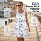 Women's Sleeveless Round Neck Printed Dress