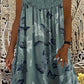 Women's Sleeveless Round Neck Printed Dress
