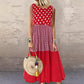 🌟LAST DAY SALE: ONLY ￡12.99!!🎁💃Women's Sleeveless Polka Dot & Plaid Patchwork Dress