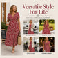 🏝️LAST DAY SALE 50% OFF💃Women's Elegant V-Neck Floral Print Dress