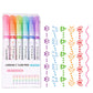 🔥Surprise Price: Only £7.99!!!🌈6PCS Curve Highlighter Pen Set with Pattern Roller Tips