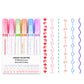 🔥Surprise Price: Only £7.99!!!🌈6PCS Curve Highlighter Pen Set with Pattern Roller Tips