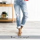 ⏳Time-Limited Special Price - save 59%⏰Women's Tummy Control Distressed Cuffed Boyfriend Jeans