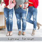 ⏳Time-Limited Special Price - save 59%⏰Women's Tummy Control Distressed Cuffed Boyfriend Jeans