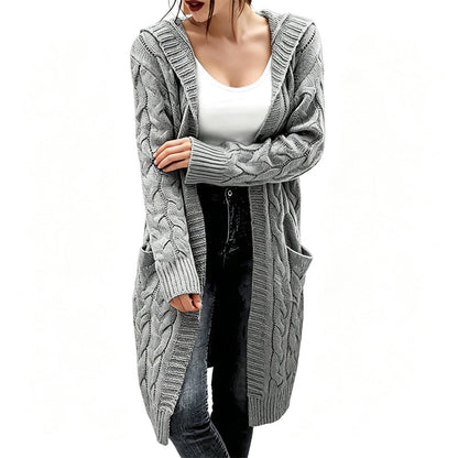 🎉 Hot Sale 50% OFF💞🔥Women's Long Hooded Knit Cardigan with Pockets