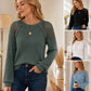 🏆 Last Day Special Price £10.99 ! 🔥Women's Casual Ribbed Knit Long Sleeve Top