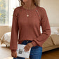 🏆 Last Day Special Price £10.99 ! 🔥Women's Casual Ribbed Knit Long Sleeve Top
