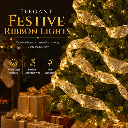 🎄Christmas Tree Ribbon String Lights